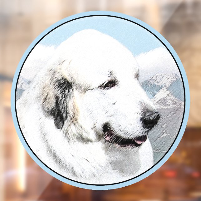 Great Pyrenees Painting - Original Dog Art Window Cling (Sheet 2)