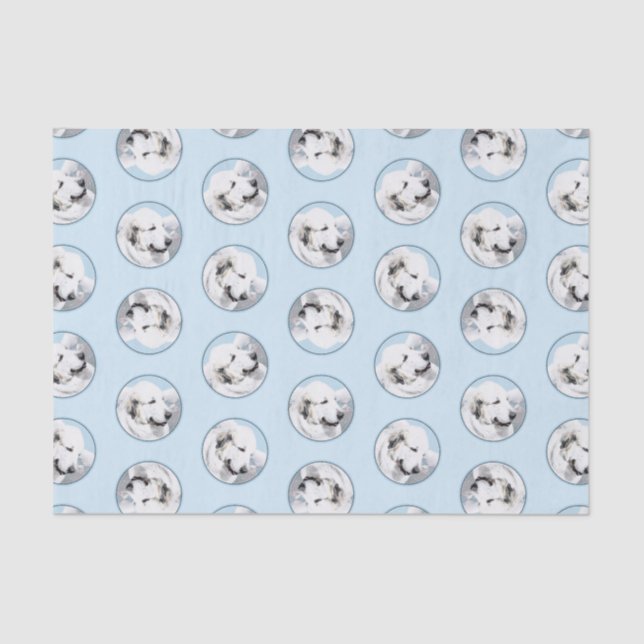 Great Pyrenees Painting White Original Pet Dog Art Tissue Paper (Front)