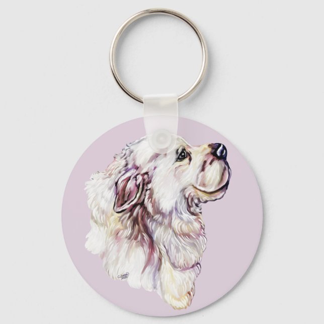 Great Pyrenees Pastel Key Ring (Front)