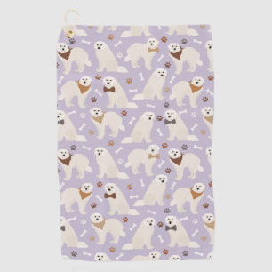 Great Pyrenees Paws and Bones Golf Towel