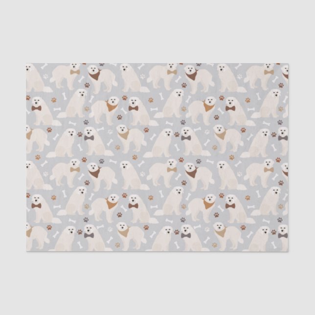 Great Pyrenees Paws and Bones Tissue Paper (Front)