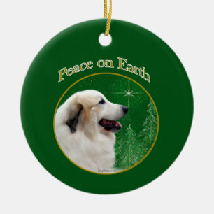 Great Pyrenees Peace Ceramic Tree Decoration