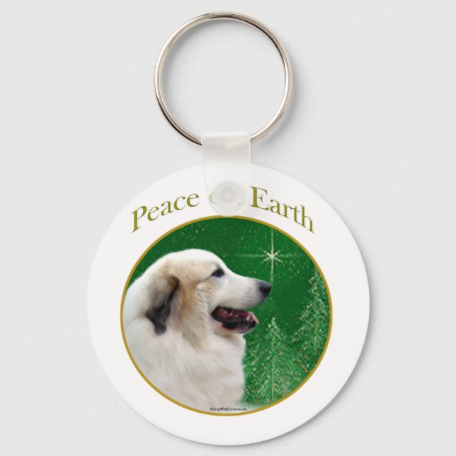 Great Pyrenees Peace Key Ring (Front)
