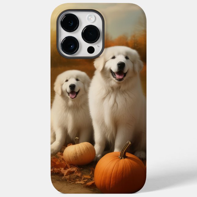 Great Pyrenees Puppy Autumn Delight Pumpkin  Case-Mate iPhone Case (Back)