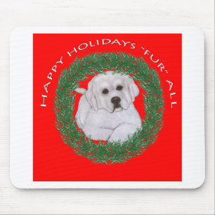 Great Pyrenees Puppy Christmas Design Mouse Mat