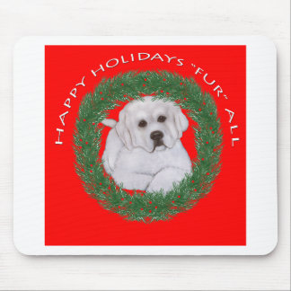Great Pyrenees Puppy Christmas Design Mouse Mat