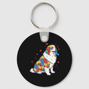Great Pyrenees Puzzle Autism Awareness Autistic Wo Key Ring