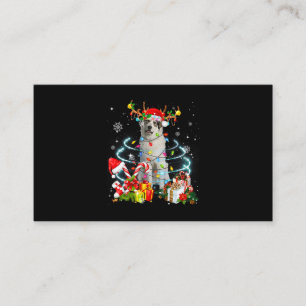 Great Pyrenees Reindeer Christmas Tree Lights Paja Business Card