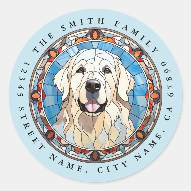 Great Pyrenees Round Stickers (Front)