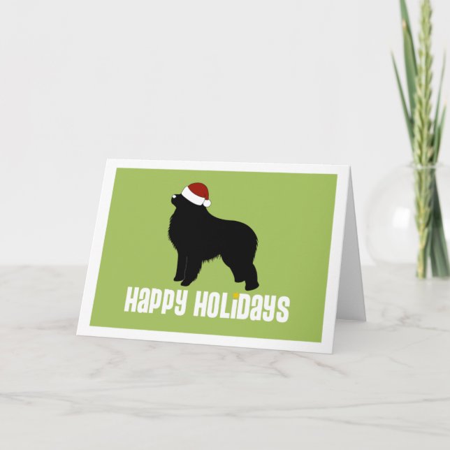 Great Pyrenees Santa Hat Holiday Card (Front)