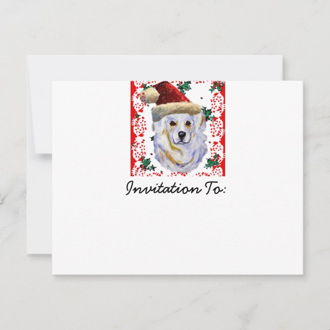 Great Pyrenees Santa Invitation (Front)