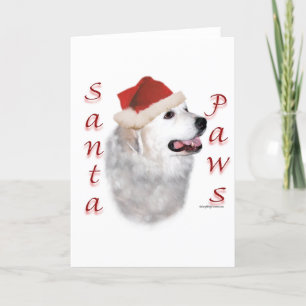 Great Pyrenees Santa Paws Holiday Card