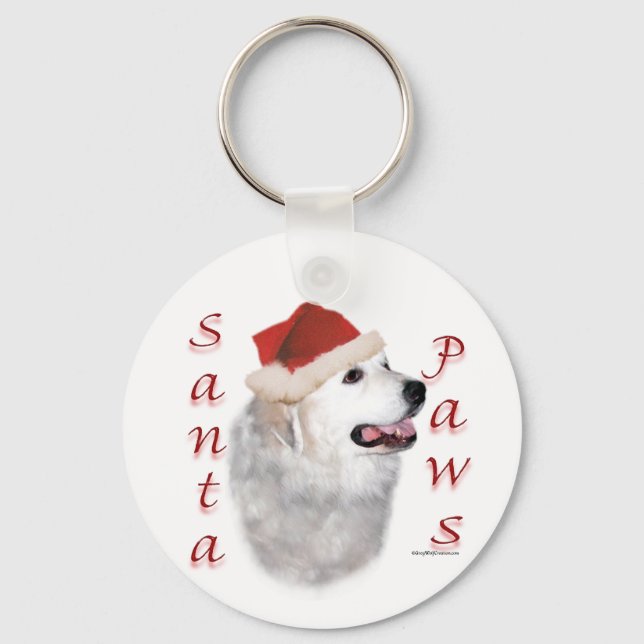 Great Pyrenees Santa Paws Key Ring (Front)