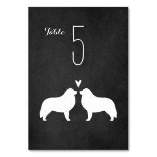 Great Pyrenees Silhouettes Wedding Reception Table Number