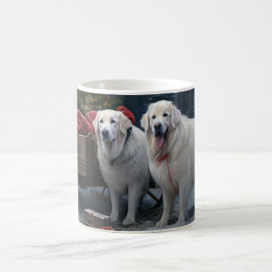 Great Pyrenees Snowy Sleigh Christmas Decor Coffee Mug