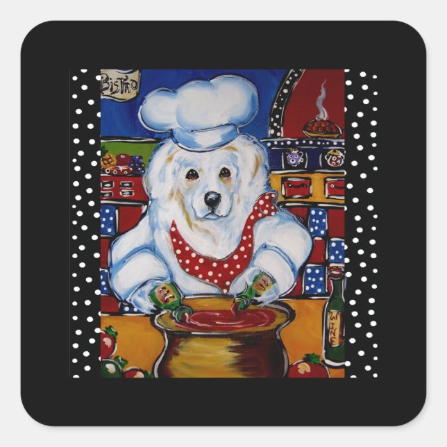 GREAT PYRENEES  SQUARE STICKER (Front)