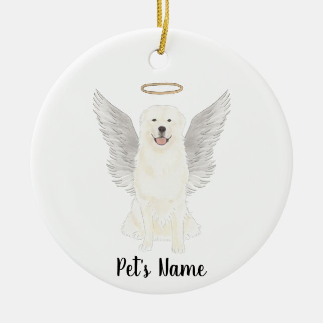 Great Pyrenees Sympathy Memorial Ceramic Tree Decoration (Front)
