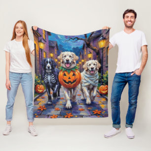 Great Pyrenees Trick-or-Treating Halloween Costume Fleece Blanket
