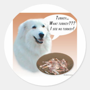 Great Pyrenees Turkey Classic Round Sticker