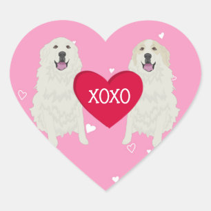 Great Pyrenees Valentines Day Heart Sticker