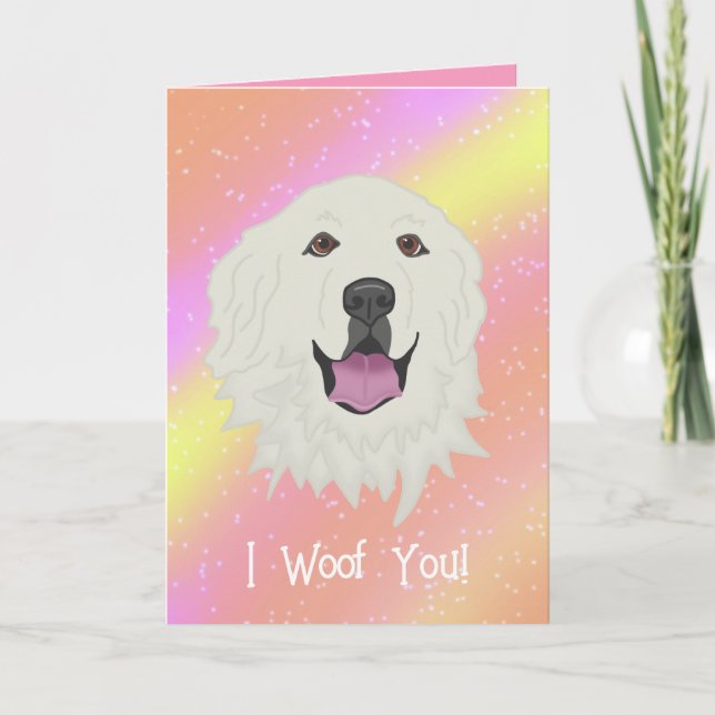 Great Pyrenees Valentines Day  Thank You Card (Front)