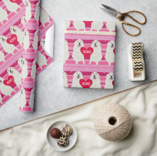 Great Pyrenees Valentines Day Wrapping Paper