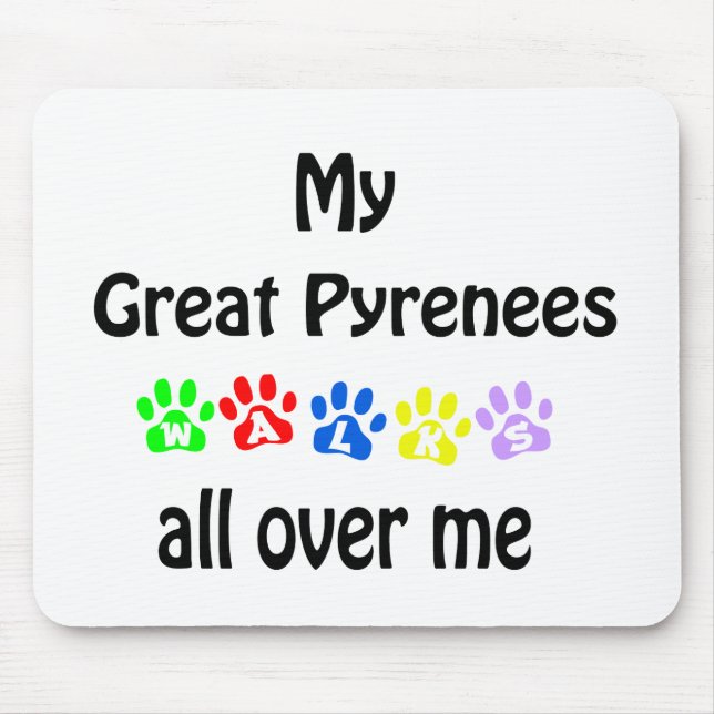 Great Pyrenees Walks Design Mouse Mat (Front)