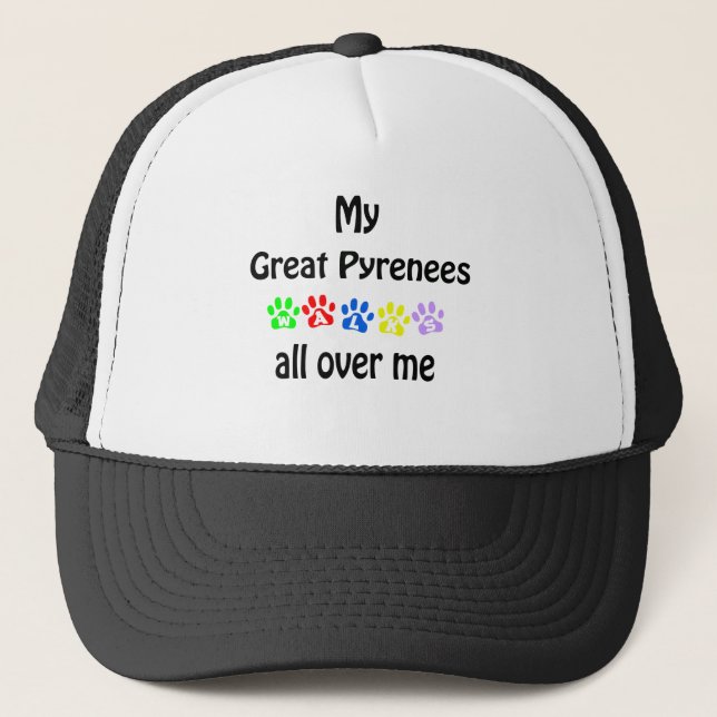 Great Pyrenees Walks Design Trucker Hat (Front)