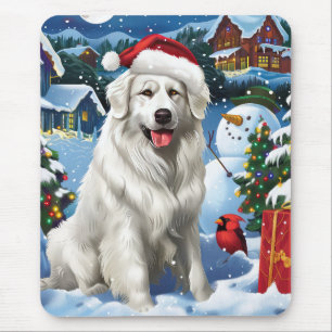 Great Pyrenees Winter Wonderland Christmas Joy Mouse Mat