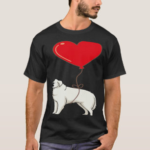 Great Pyrenees With Heart Balloon Valentines Day L T-Shirt