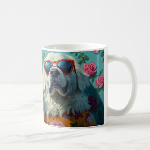 Great Pyrenees With Heart Roses Valentine's Day Coffee Mug