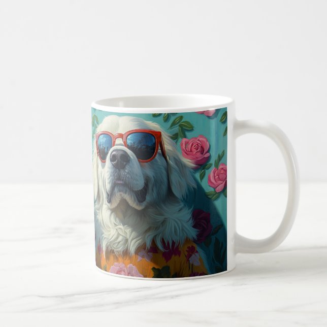 Great Pyrenees  With Heart Roses Valentine's Day Coffee Mug (Right)