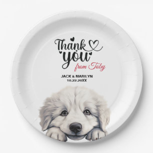 Great Pyrenese Dog Wedding Reception Paper Plate