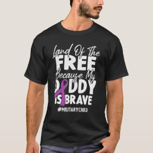 Great Quote With Ribbon Purple Up For Military Chi T-Shirt