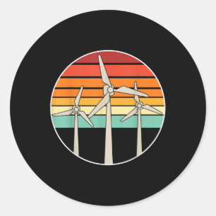 Great Renewable Energy Wind Power Windmill Environ Classic Round Sticker