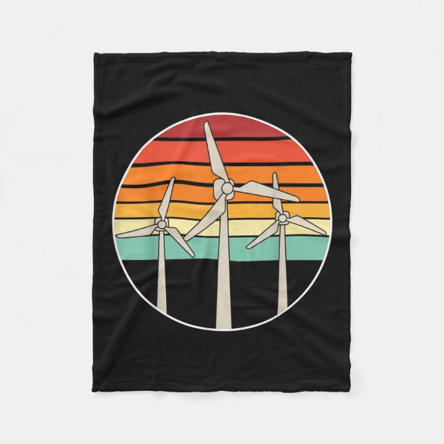 Great Renewable Energy Wind Power Windmill Environ Fleece Blanket (Front)