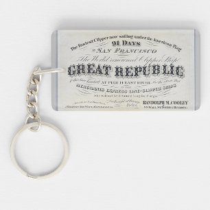 Great Republic Clipper sailing ship 1900 Key Ring