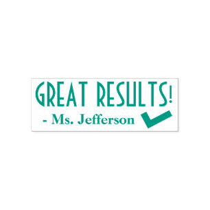 "GREAT RESULTS!" + Custom Tutor Name Self-inking Stamp