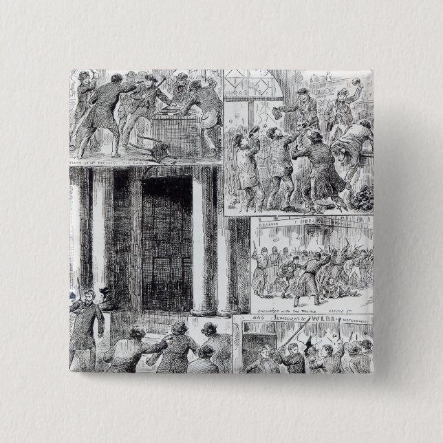 Great Riots in London 15 Cm Square Badge (Front)