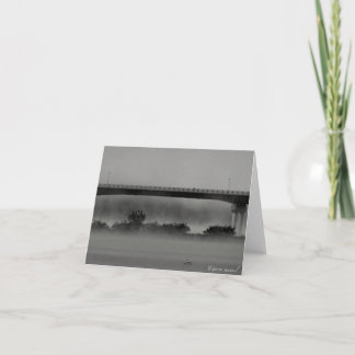 Great Sacandaga Batchellerville Bridge in Fog Thank You Card