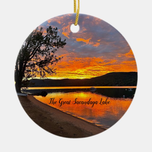 Great Sacandaga Lake Ceramic Ornament (Front)