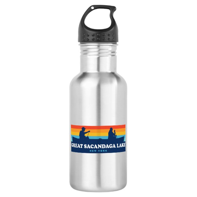 Great Sacandaga Lake New York Canoe 532 Ml Water Bottle (Front)
