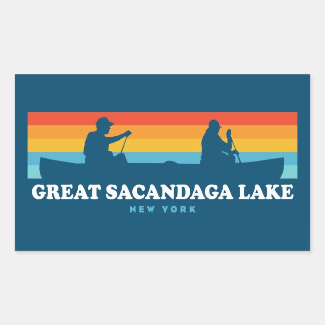 Great Sacandaga Lake New York Canoe Rectangular Sticker (Front)