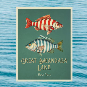 Great Sacandaga Lake New York fish Postcard