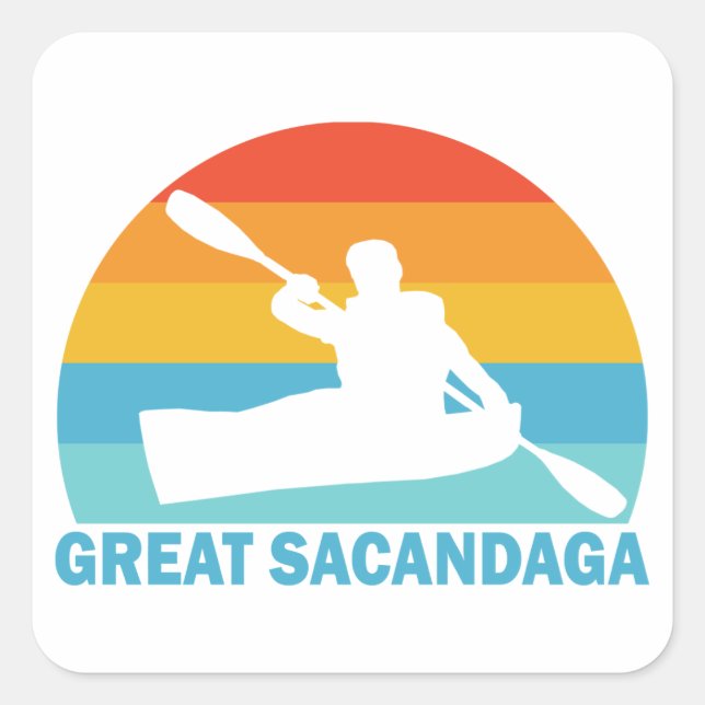 Great Sacandaga Lake New York Kayak Square Sticker (Front)