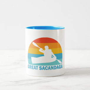 Great Sacandaga Lake New York Kayak Two-Tone Coffee Mug