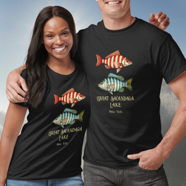Great Sacandaga Lake New York nautical fish   T-Shirt (Creator Uploaded)