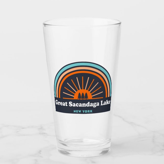 Great Sacandaga Lake New York Rainbow Glass (Front)