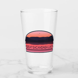 Great Sacandaga Lake New York Red Sunrise Glass