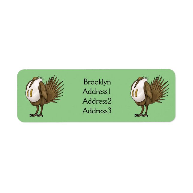 Great sage grouse bird cartoon illustration  (Front)